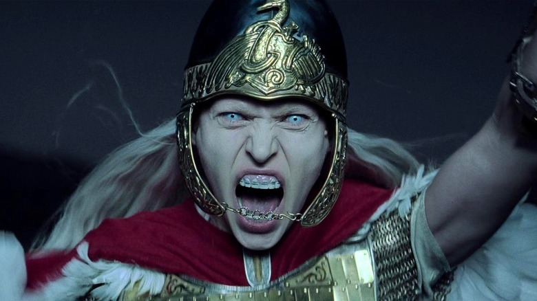 The Valkyrjahe yelling fiercely in The Northman (2022)