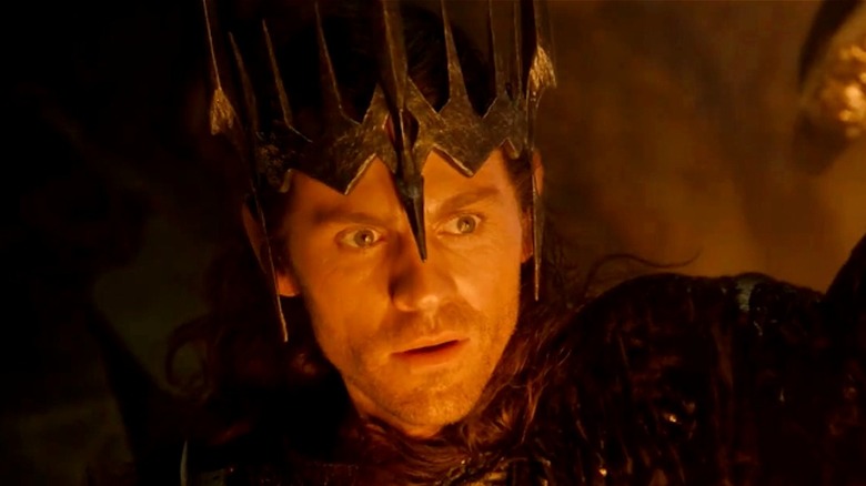 Sauron wearing an iron crown on 